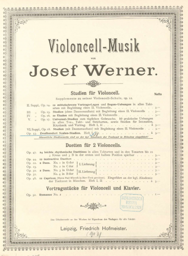 Werner - 200 Scalen-Studien - Score