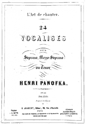 Panofka - 24 Vocalises - Score