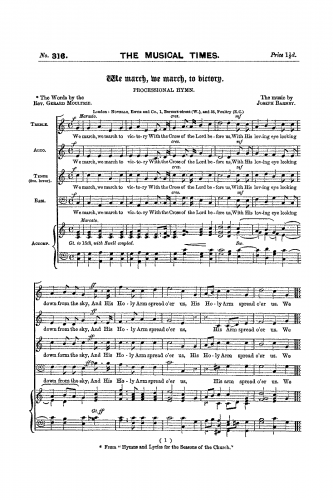 Barnby - We March, We March, To Victory. Processional Hymn. - Score