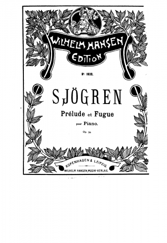 Sjögren - Prelude and Fugue in D minor - Piano Score - Score