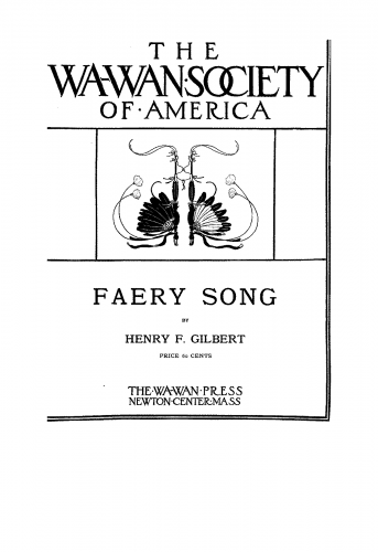 Gilbert - Faery Song - Score