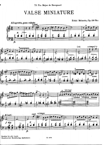 Melartin - 6 piano pieces - Piano Score