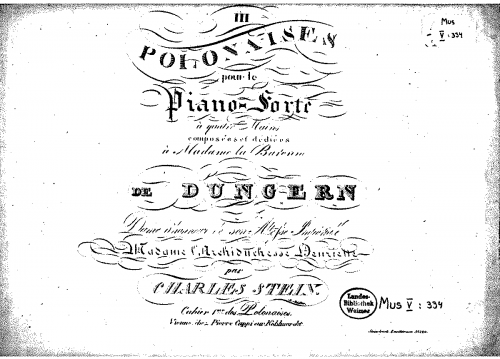 Stein - 3 Polonaises for Piano 4 Hands - Score