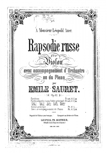 Sauret - Rapsodie russe - Score