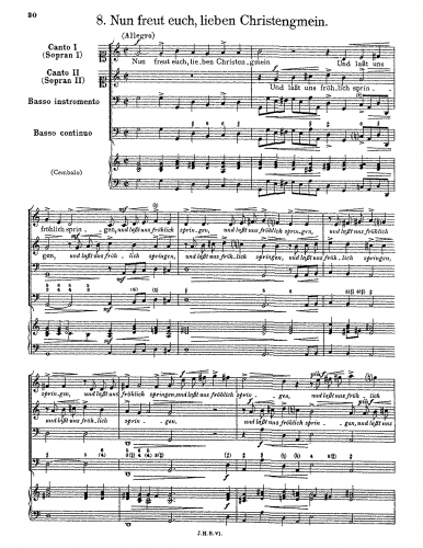 Schein - Nun freut euch, lieben Christengmein - Score