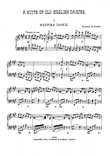 Cowen - A Suite of Old English Dances - For Piano solo (Composer) - Score