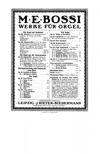 Bossi - Intermezzo lirico - Score