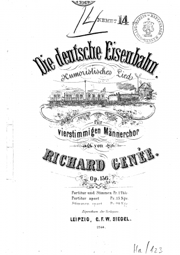 Genée - Die deutsche Eisenbahn - Score