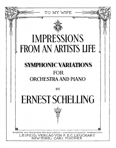Schelling - Impressions from an Artist's Life - Score