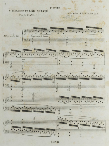 Kreutzer - 6 Études de première force, Op. 4 - Score