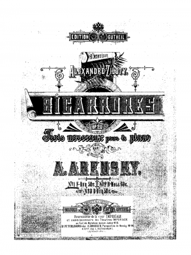 Arensky - Bigarrures - Score