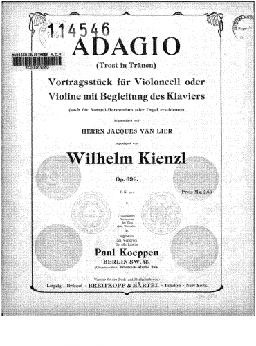 Kienzl - Adagio - Score