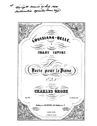 Grobe - Louisiana Belle - Piano Score - Score