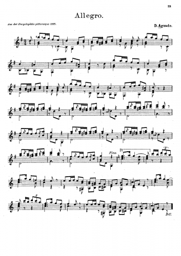 Aguado - Allegro - Score