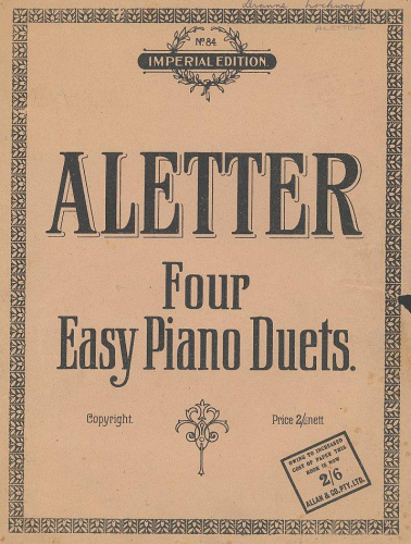 Aletter - 4 Easy Piano Duets - Piano Duet Scores - Score