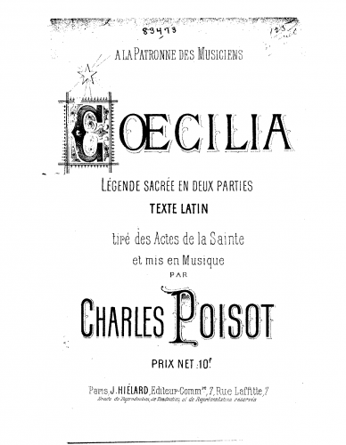 Poisot - Cæcilia - Vocal Score - Score