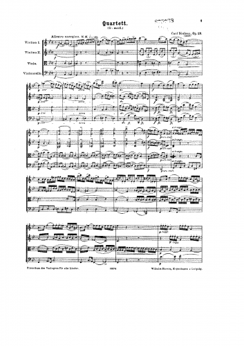 Nielsen - String Quartet No. 1, Op. 13 - Score