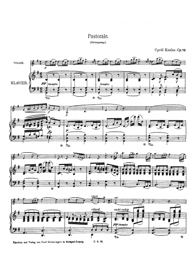 Kistler - Pastorale - Piano Score