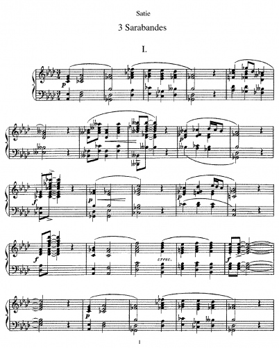 Satie - 3 Sarabandes - Score