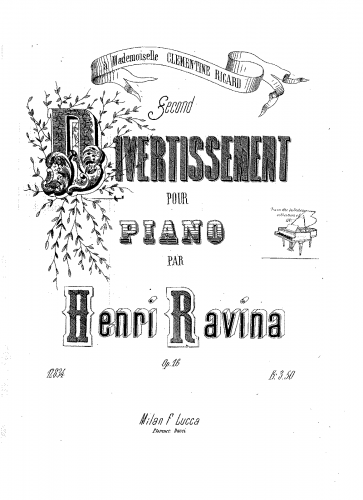 Ravina - Divertissement No. 2 - Score
