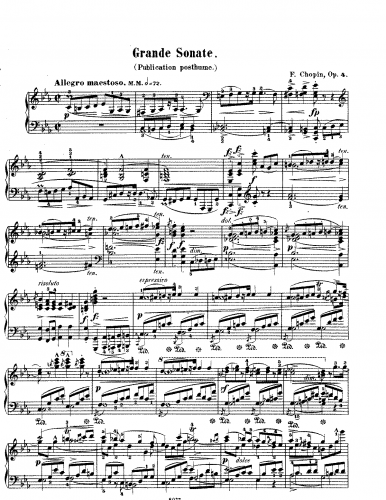 Chopin - Sonata No. 1 - Piano Score - Score