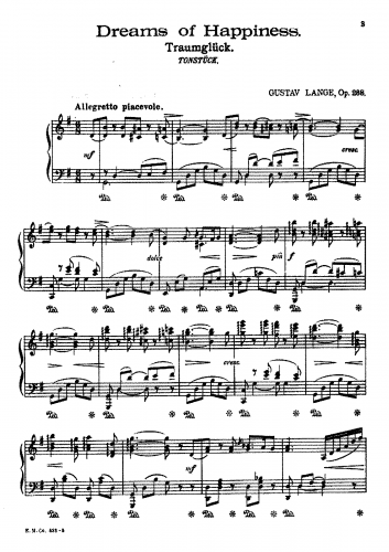 Lange - Traumglück - Piano Score - Score