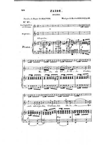 Berlioz - Feuillets dalbum - Vocal Score