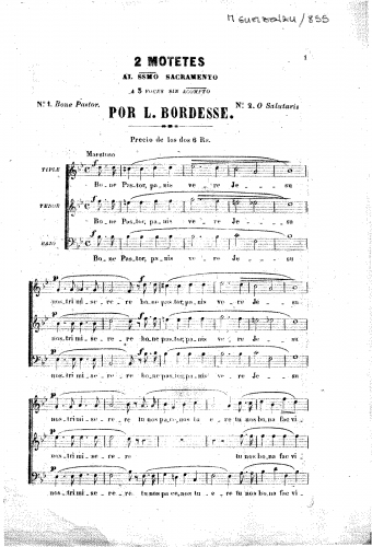 Bordèse - 2 Motets - Score