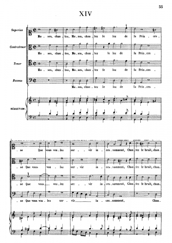 Costeley - Muses, chantez le loz de la princesse - Score