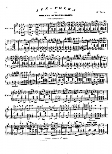 Strauss Jr. - Jux-Polka, Op. 17 - For Piano solo - Score