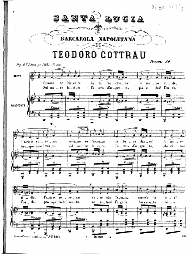 Cottrau - Santa Lucia - complete score