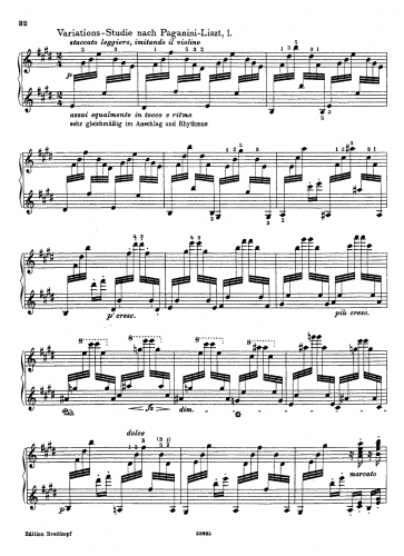Busoni - Klavierübung in 5 Teilen - Excerpt: Variations-Studie nach Paganini-Liszt, 1.