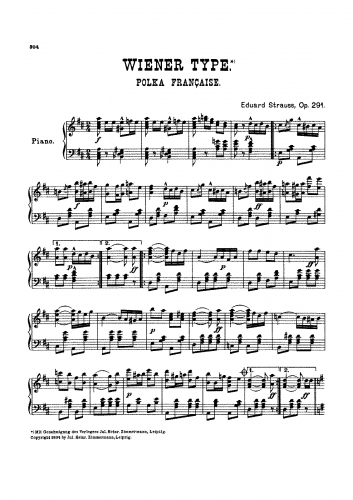 Strauss - Wiener Type - For Piano solo (Composer) - Score