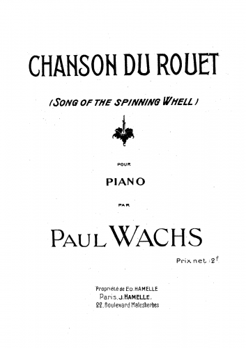 Wachs - Chanson du rouet - Score