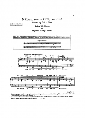 Karg-Elert - Improvisation on 'Nearer, My God, to Thee' - Score