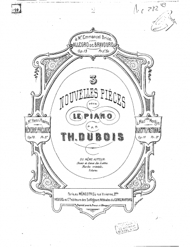 Dubois - Rêverie-prélude - Piano Score - Score