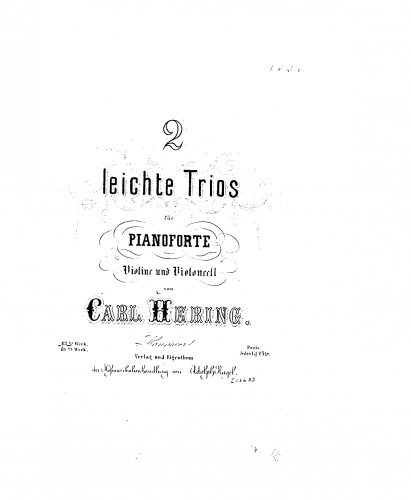 Hering - 2 Leichte Trios - Scores and Parts - 1. Piano Trio in F major, Op. 83