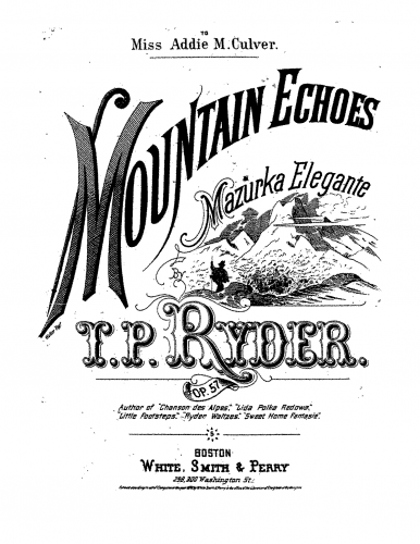 Ryder - Mountain Echoes, Op. 57 - Piano Score - Score