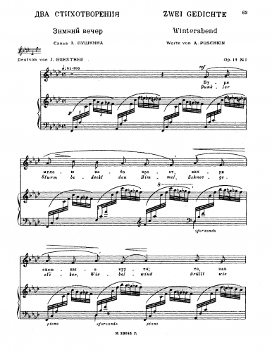 Medtner - Dva stichotvoreniia Op. 13 - Score