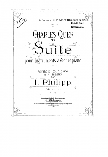 Quef - Suite for Piano and Wind Quintet - For Piano 4 Hands (Philipp) - Score