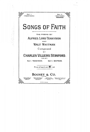 Stanford - Songs of Faith - Score