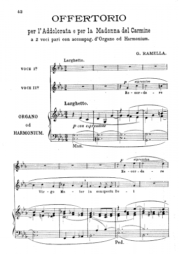 Ramella - Recordare Virgo Mater - Vocal Score