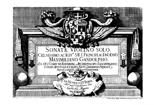 Biber - Sonatæ, violino solo, ? ab Henrico I F Biber ? Anno MDCLXXXI. - Scores and Parts - Score
