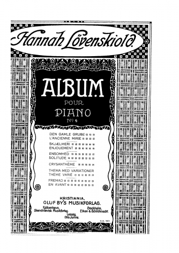 Løvenskiold - Album pour piano No. 4 - Score