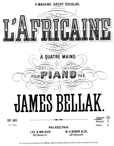 Bellak - L'Africaine - Score