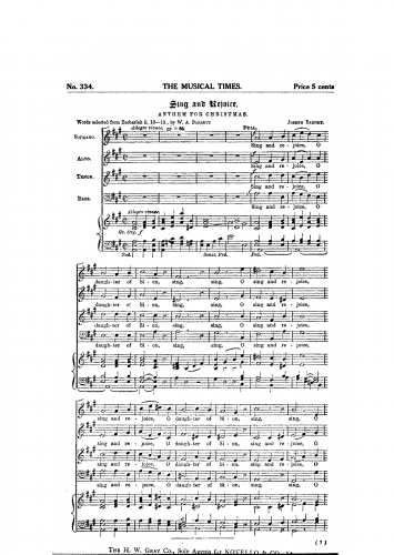 Barnby - Sing and Rejoice - Score