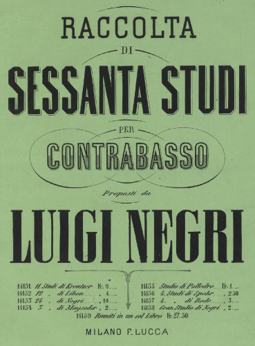 Negri - Selected studies for double bass - Score