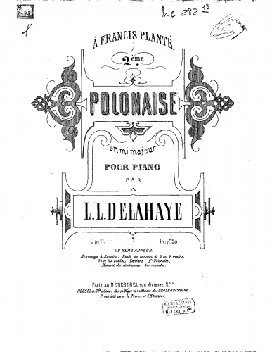 Delahaye - Polonaise No. 2 - Piano Score - Score