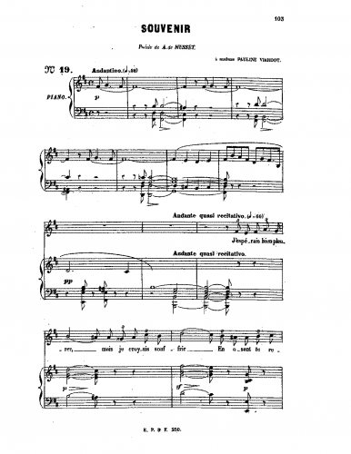 LacÃ´me d'Estalenx - Souvenir - Score