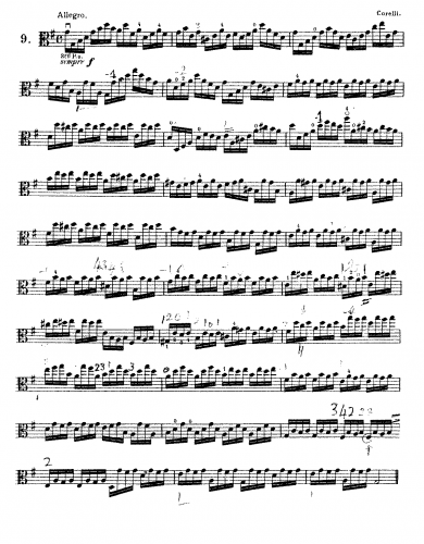 Corelli - 12 Violin Sonatas, Op. 5 - Sonata No. 12 in D minor 'La folia' For Viola solo (Kreuz) - I. Allegro